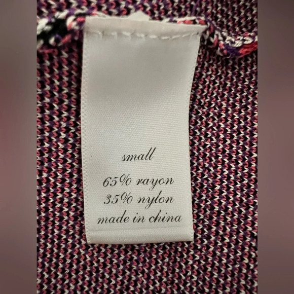 Miami Abstract Tribal Geometric Short Sleeve Dress Purple Small NWT - Picture 7 of 12